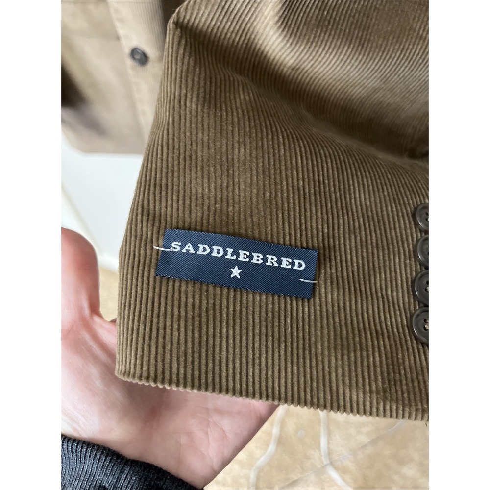 NEW Saddlebred Corduroy Blazer‎ Sport Coat Two Button Dark Tan 52 REG Jacket - Picture 6 of 9